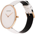  Shop Authentic Calvin Klein Full Moon White Dial White Leather Strap Watch for Women - K8Y236L6 - Luxxuri