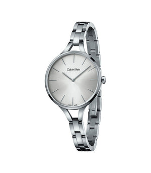 Shop Authentic Calvin Klein Graphic White Dial Silver Steel Strap Watch for Women - K7E23146 - Luxxuri