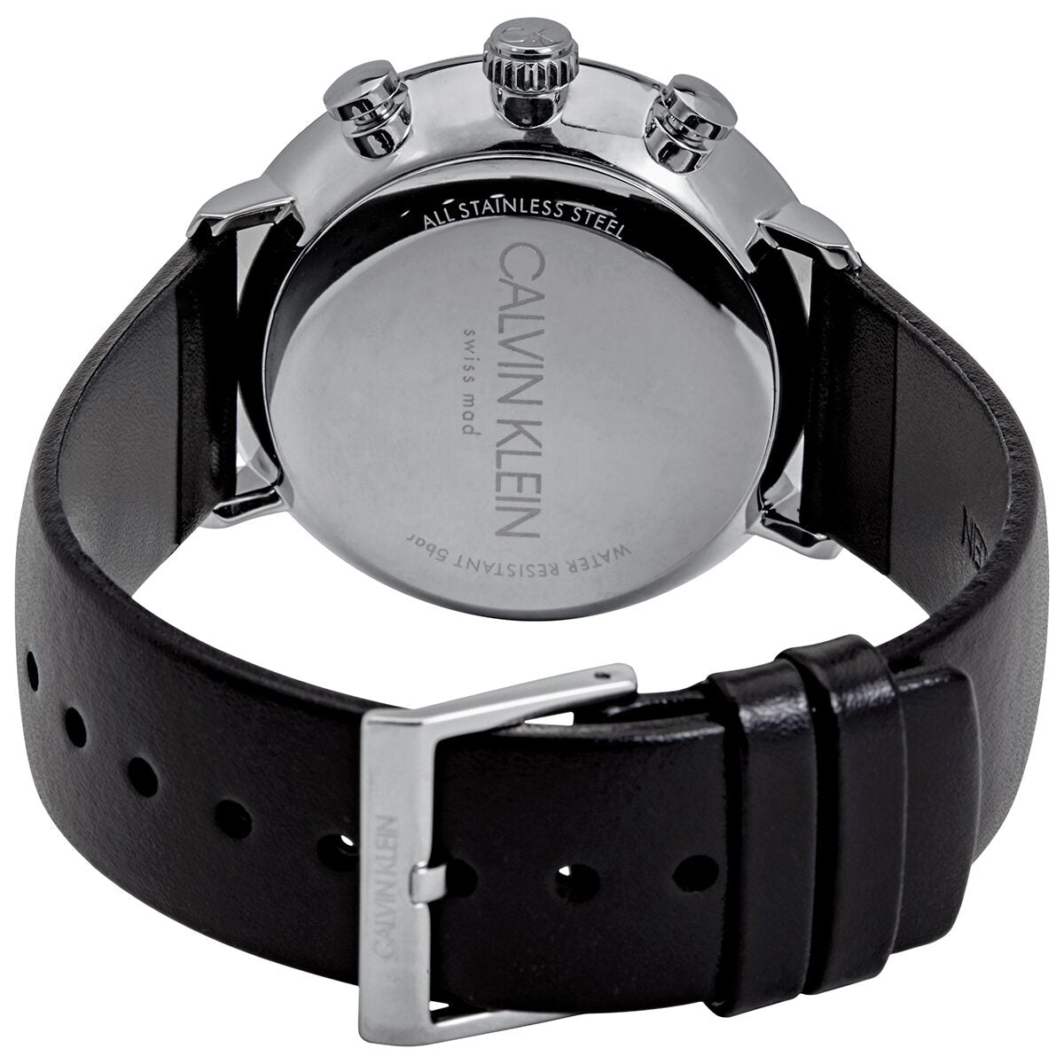  Shop Authentic Calvin Klein High Noon Chronograph Blue Dial Black Leather Strap Watch for Men - K8M271CN - Luxxuri