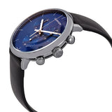  Shop Authentic Calvin Klein High Noon Chronograph Blue Dial Black Leather Strap Watch for Men - K8M271CN - Luxxuri