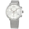  Shop Authentic Calvin Klein High Noon Silver Dial Silver Mesh Bracelet Watch for Men - K8M27126 - Luxxuri