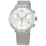 Shop Authentic Calvin Klein High Noon Silver Dial Silver Mesh Bracelet Watch for Men - K8M27126 - Luxxuri