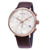  Shop Authentic Calvin Klein High Noon Silver Dial Brown Leather Strap Watch for Men - K8M276G6 - Luxxuri