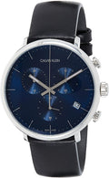  Shop Authentic Calvin Klein High Noon Chronograph Blue Dial Black Leather Strap Watch for Men - K8M271CN - Luxxuri