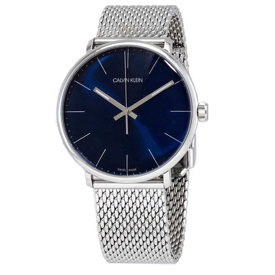  Shop Authentic Calvin Klein High Noon Quartz Blue Dial Silver Mesh Bracelet Watch for Men - K8M2112N - Luxxuri
