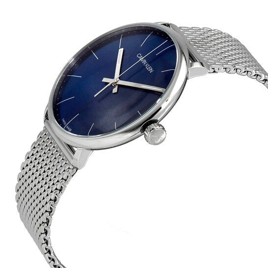  Shop Authentic Calvin Klein High Noon Quartz Blue Dial Silver Mesh Bracelet Watch for Men - K8M2112N - Luxxuri