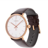  Shop Authentic Calvin Klein High Noon Silver Dial Brown Leather Strap Watch for Men - K8M216G6 - Luxxuri