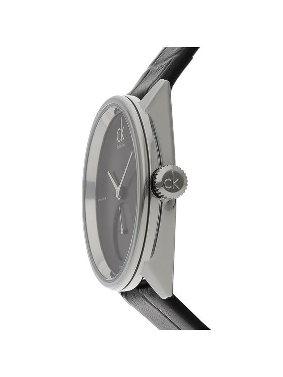  Shop Authentic Calvin Klein Accent Black Dial Black Leather Strap Watch for Women - K2Y231C3 - Luxxuri
