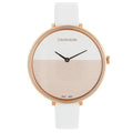  Shop Authentic Calvin Klein Rise White Dial White Leather Strap Watch for Women - K7A236LH - Luxxuri