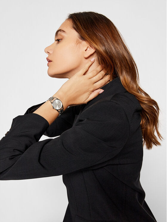  Shop Authentic Calvin Klein Dainty Silver Dial Silver Steel Strap Watch for Women - K7L23146 - Luxxuri