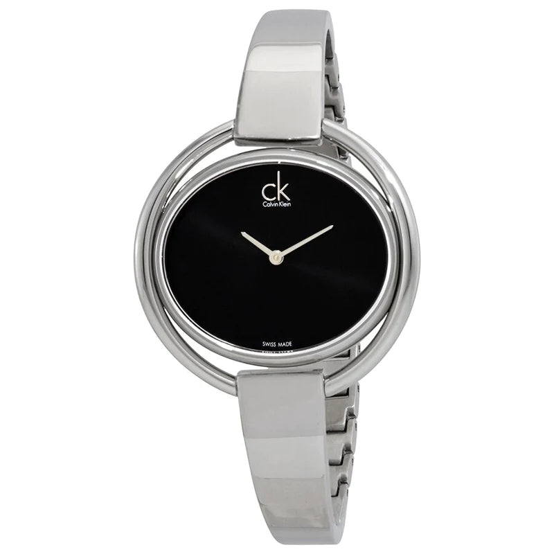  Shop Authentic Calvin Klein Impetuous Black Dial Silver Steel Strap Watch for Women - K4F2N111 - Luxxuri