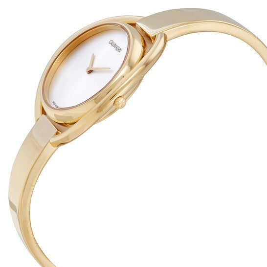  Shop Authentic Calvin Klein Impetuous White Dial Gold Steel Strap Watch for Women - K4F2N516 - Luxxuri
