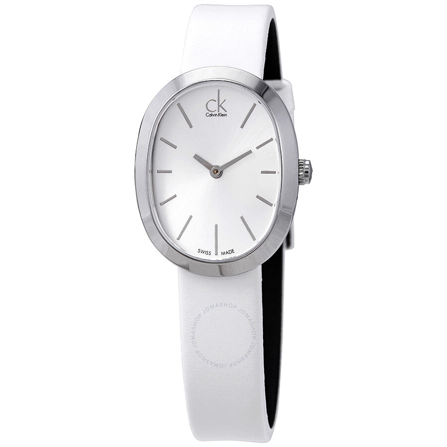  Shop Authentic Calvin Klein Incentive White Dial White Leather Strap Watch for Women - K3P231L6 - Luxxuri