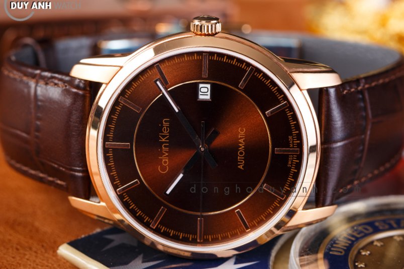  Shop Authentic Calvin Klein Infinity Brown Dial Brown Leather Strap Watch for Men - K5S346GK - Luxxuri