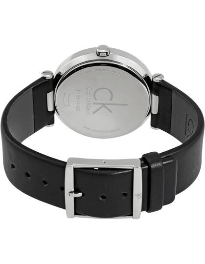 Calvin Klein Sight Silver Dial Black Leather Strap Watch for Men - K1S21120