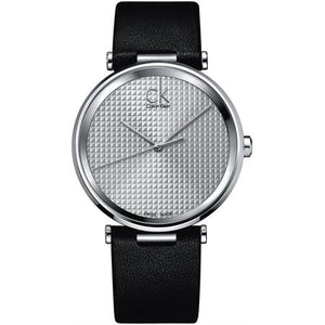  Shop Authentic Calvin Klein Sight Silver Dial Black Leather Strap Watch for Men - K1S21120 - Luxxuri