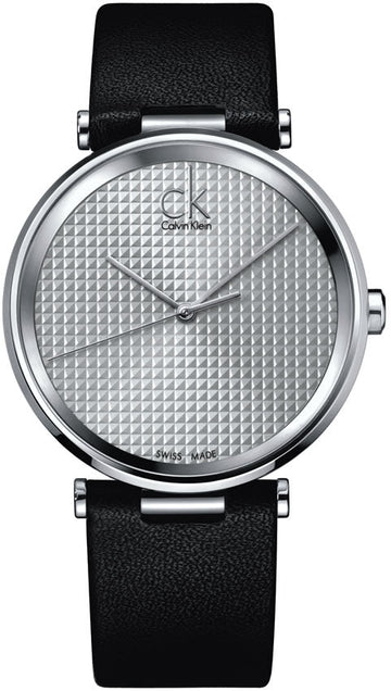  Shop Authentic Calvin Klein Sight Silver Dial Black Leather Strap Watch for Men - K1S21120 - Luxxuri
