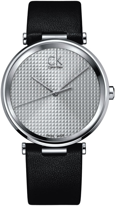  Shop Authentic Calvin Klein Sight Silver Dial Black Leather Strap Watch for Men - K1S21120 - Luxxuri