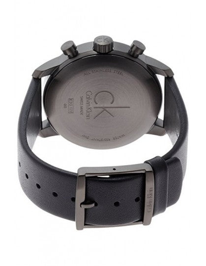  Shop Authentic Calvin Klein City Chronograph Grey Dial Black Leather Strap Watch for Men - K2G177C3 - Luxxuri