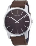  Shop Authentic Calvin Klein City Brown Dial Brown Leather Strap Watch for Men - K2G211GK - Luxxuri