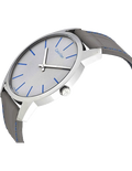  Shop Authentic Calvin Klein City Silver Dial Grey Leather Strap Watch for Men - K2G211Q4 - Luxxuri
