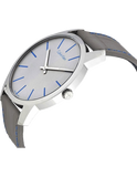  Shop Authentic Calvin Klein City Silver Dial Grey Leather Strap Watch for Men - K2G211Q4 - Luxxuri