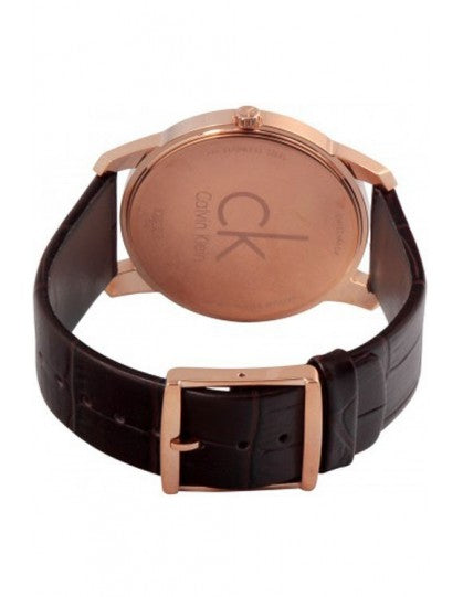  Shop Authentic Calvin Klein City White Dial Brown Leather Strap Watch for Men - K2G21629 - Luxxuri