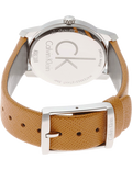  Shop Authentic Calvin Klein City Silver Dial Orange Leather Strap Watch for Women - K2G231G6 - Luxxuri