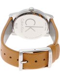  Shop Authentic Calvin Klein City Silver Dial Orange Leather Strap Watch for Women - K2G231G6 - Luxxuri