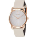  Shop Authentic Calvin Klein City Silver Dial White Leather Strap Watch for Women - K2G236X6 - Luxxuri