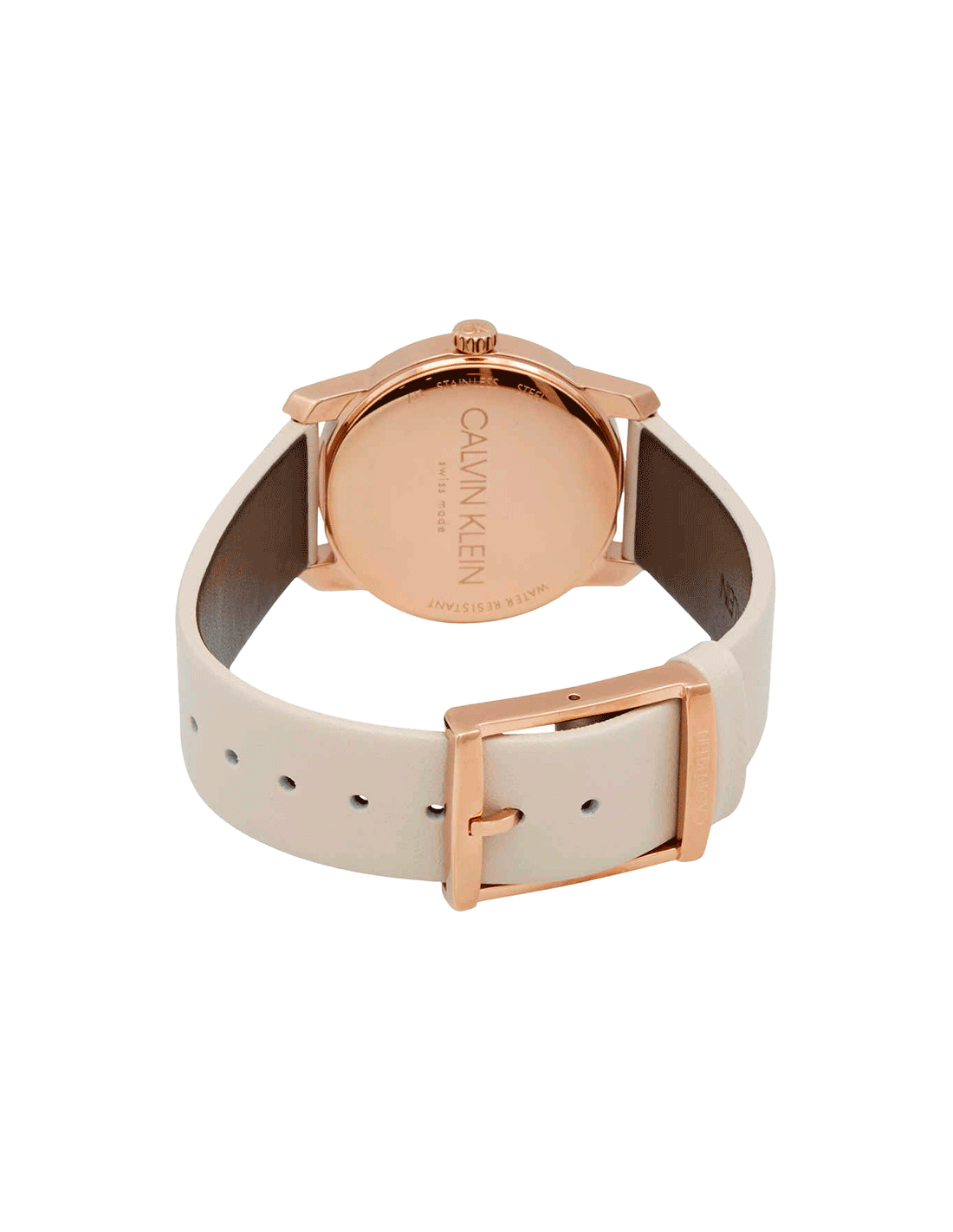  Shop Authentic Calvin Klein City Silver Dial White Leather Strap Watch for Women - K2G236X6 - Luxxuri