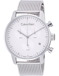  Shop Authentic Calvin Klein City Chronograph White Dial Silver Mesh Bracelet Watch for Men - K2G27126 - Luxxuri