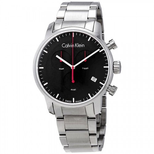  Shop Authentic Calvin Klein City Chronograph Black Dial Silver Steel Strap Watch for Men - K2G27141 - Luxxuri