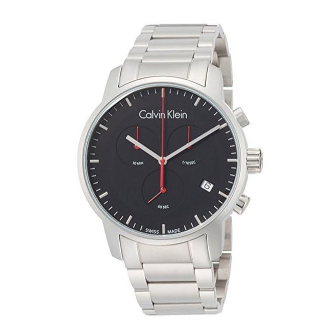  Shop Authentic Calvin Klein City Chronograph Black Dial Silver Steel Strap Watch for Men - K2G27141 - Luxxuri