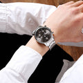  Shop Authentic Calvin Klein Masculine Chronograph Black Dial Silver Steel Strap Watch for Men - K2H27104 - Luxxuri
