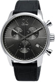  Shop Authentic Calvin Klein City Chronograph Black Dial Black Leather Strap Watch for Men - K2G271C3 - Luxxuri