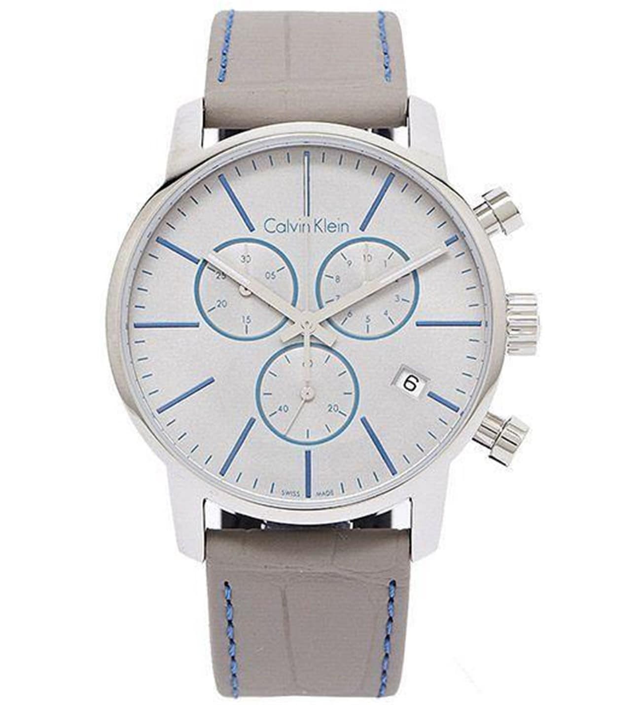  Shop Authentic Calvin Klein City Chronograph White Dial White Leather Strap Watch for Men - K2G271Q4 - Luxxuri