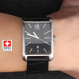  Shop Authentic Calvin Klein Window Black Dial Black Leather Strap Watch for Men - K2M21107 - Luxxuri