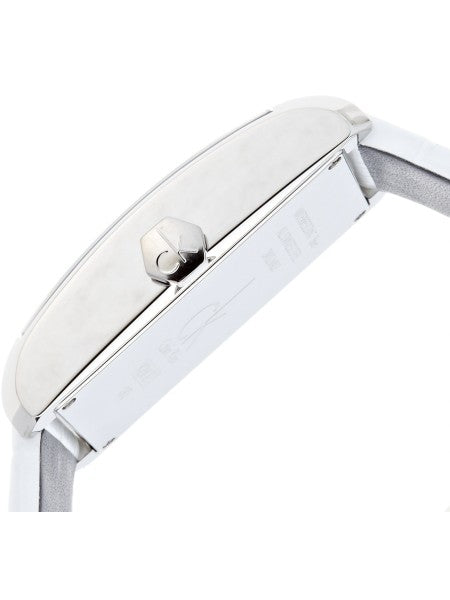  Shop Authentic Calvin Klein Window White Dial White Leather Strap Watch for Men - K2M21120 - Luxxuri