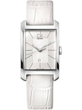  Shop Authentic Calvin Klein Window White Dial White Leather Strap Watch for Men - K2M21120 - Luxxuri