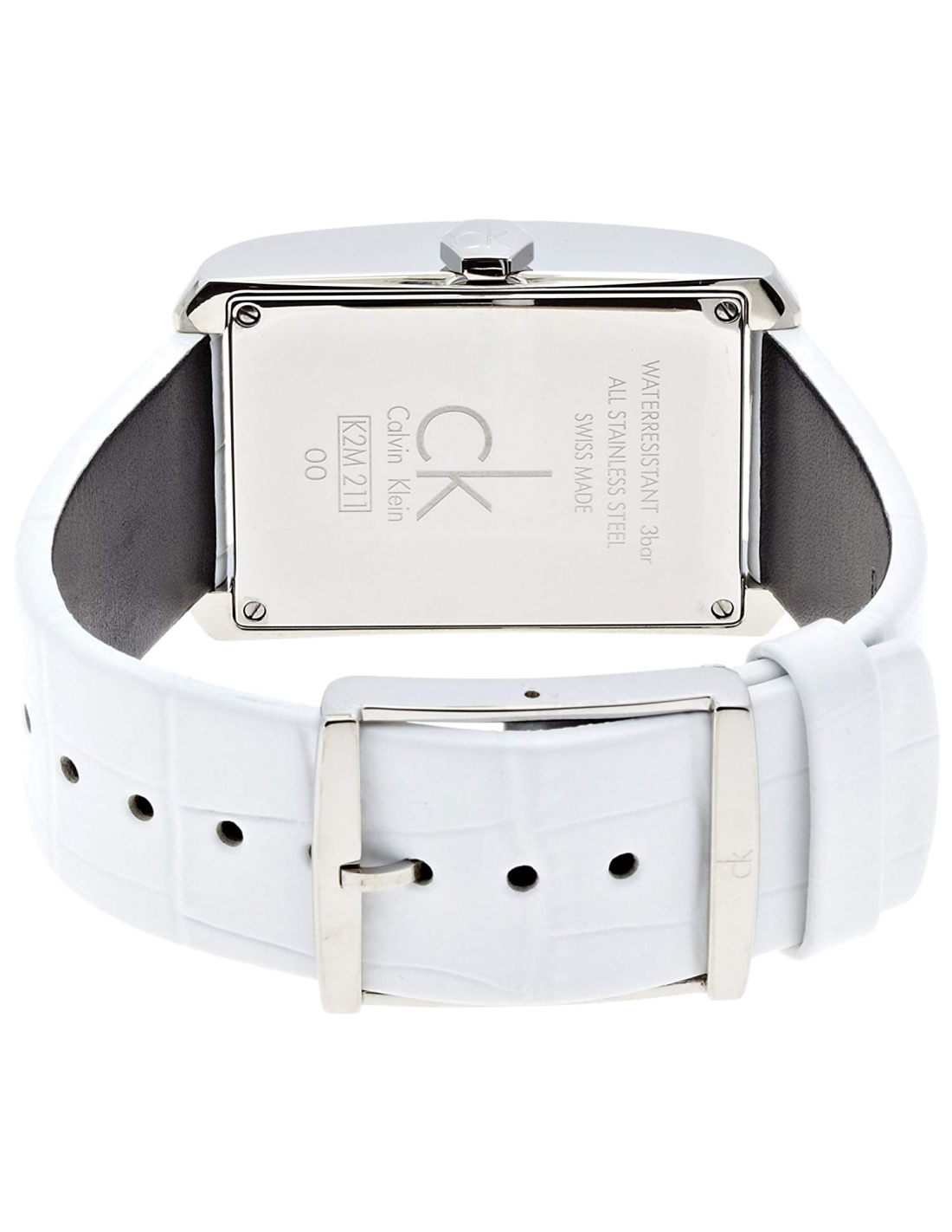  Shop Authentic Calvin Klein Window White Dial White Leather Strap Watch for Men - K2M21120 - Luxxuri