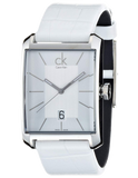  Shop Authentic Calvin Klein Window White Dial White Leather Strap Watch for Men - K2M21120 - Luxxuri
