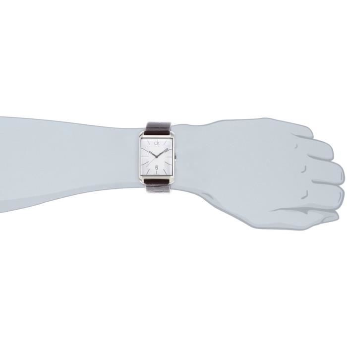  Shop Authentic Calvin Klein Window Silver Dial Brown Leather Strap Watch for Men - K2M21126 - Luxxuri