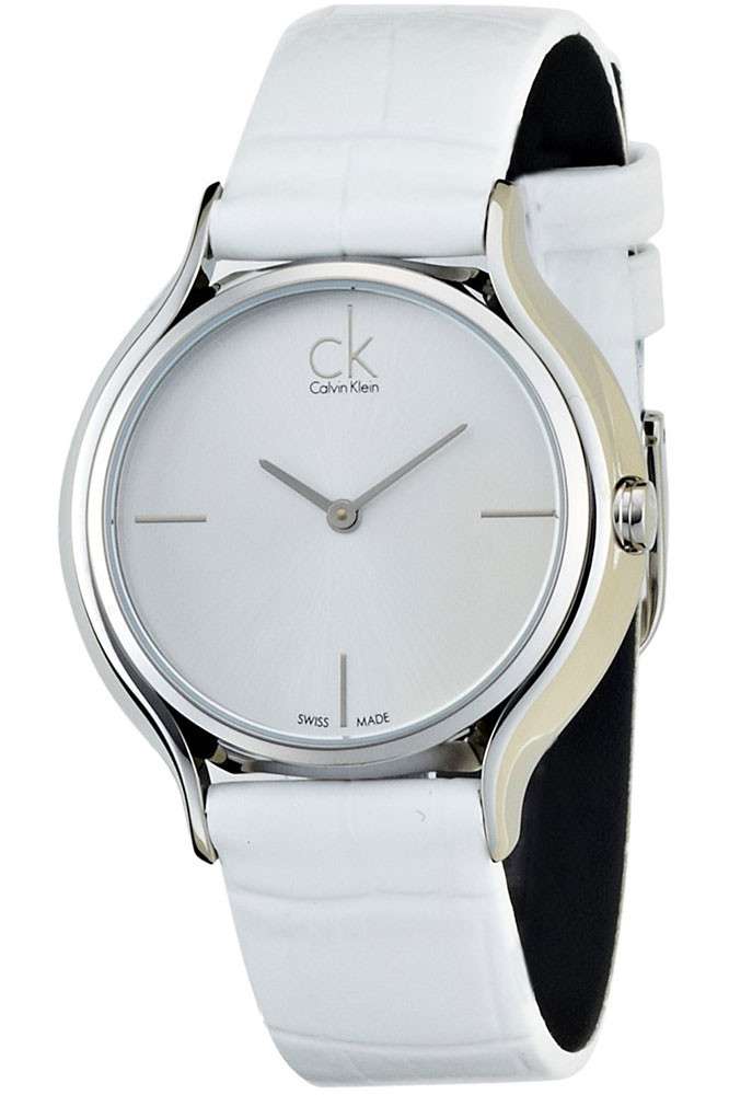  Shop Authentic Calvin Klein Skirt White Dial White Leather Strap Watch for Women - K2U231K6 - Luxxuri