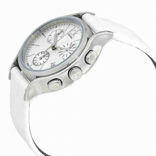  Shop Authentic Calvin Klein Skirt White Dial White Leather Strap Watch for Women - K2U291L6 - Luxxuri