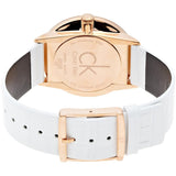  Shop Authentic Calvin Klein Accent Silver Dial White Leather Strap Watch for Women - K2Y216K6 - Luxxuri