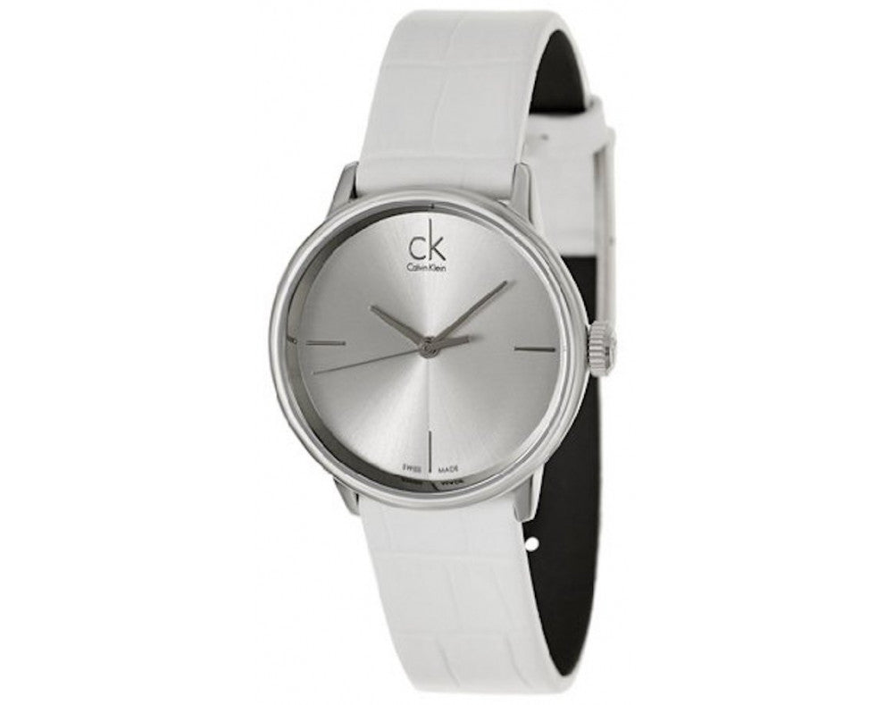  Shop Authentic Calvin Klein Accent White Dial White Leather Strap Watch for Women - K2Y2Y1K6 - Luxxuri