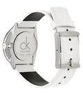  Shop Authentic Calvin Klein Accent White Dial White Leather Strap Watch for Women - K2Y2Y1K6 - Luxxuri