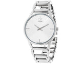  Shop Authentic Calvin Klein Stately Silver Dial Silver Steel Strap Watch for Women - K3G2312W - Luxxuri