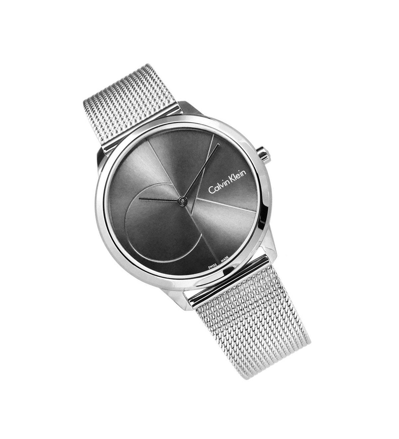  Shop Authentic Calvin Klein Minimal Black Dial Silver Mesh Bracelet Watch for Men - K3M21123 - Luxxuri